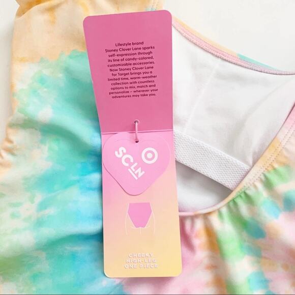 Stoney Clover Lane x Target Rainbow Tie Dye One Piece Swimsuit Size XS New - Picture 16 of 16